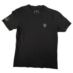 Shield Republic Men T Shirt Black Logo American Flag Sleeve Short Sleeve Size L